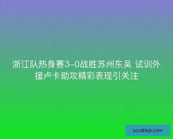浙江队热身赛3-0战胜苏州东吴 试训外援卢卡助攻精彩表现引关注