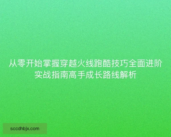 从零开始掌握穿越火线跑酷技巧全面进阶实战指南高手成长路线解析