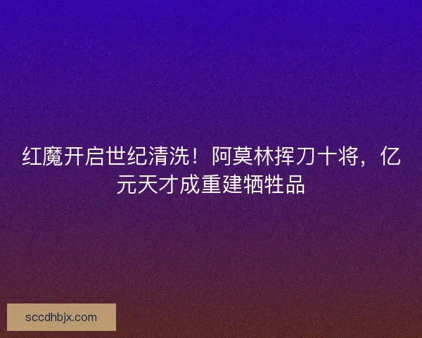 红魔开启世纪清洗！阿莫林挥刀十将，亿元天才成重建牺牲品