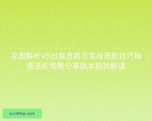 全面解析VS出装思路与实战搭配技巧指南进阶策略分享版本趋势解读